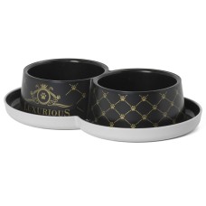 Moderna Double Trendy Dinner Luxurious Pets МОДЕРНА ДАБЛ ТРЕНДИ ДИНЕР – двойная миска для кошек из пластика, защита от муравьев 350 мл Д-10см х 2